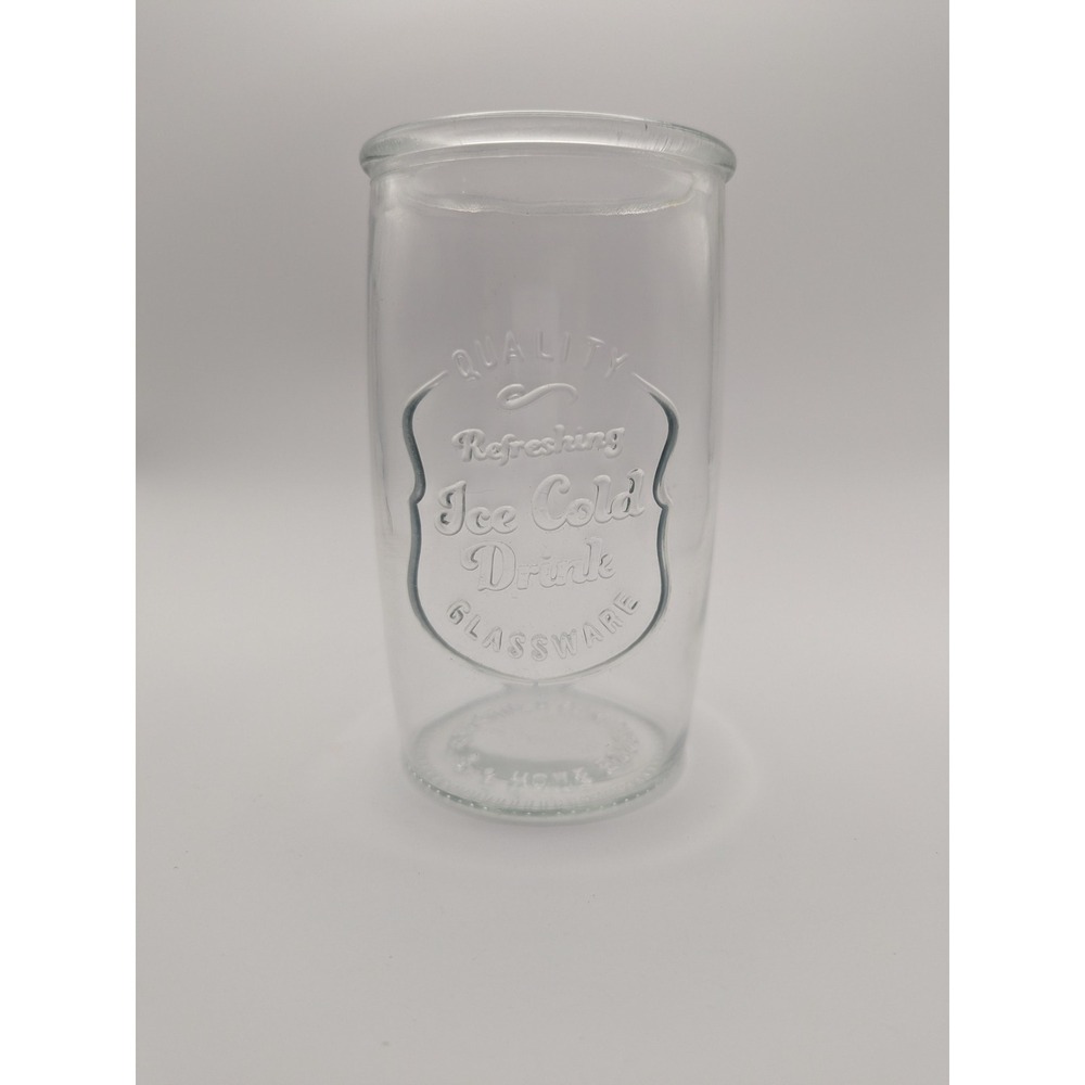 Home Essentials Beyond Ice Cold Drink Embossed Glassware‎ Clear Tumbler Glass